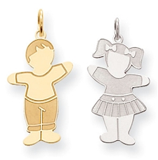 Cuddles boy and girl charms and pendants