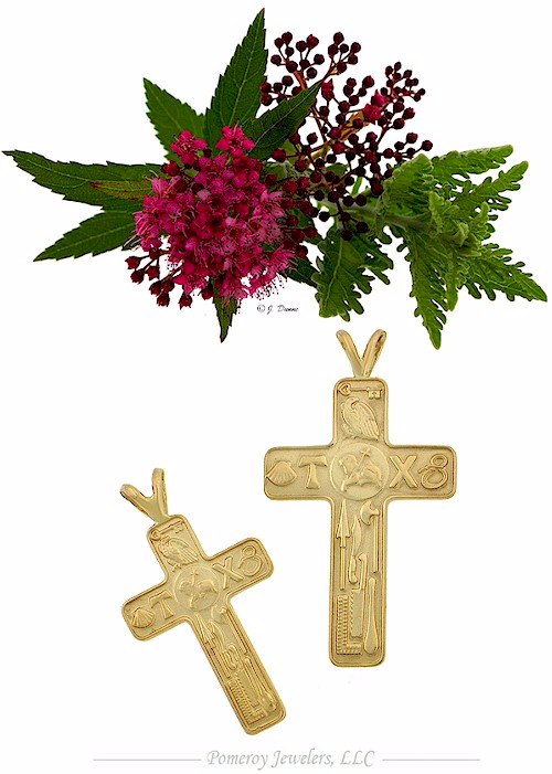 Detailed cross depicting Jesus Christ and the 12 Apostles.